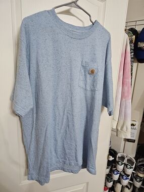 Carhartt Speckled Light Blue Loose Fit Pocket Tee